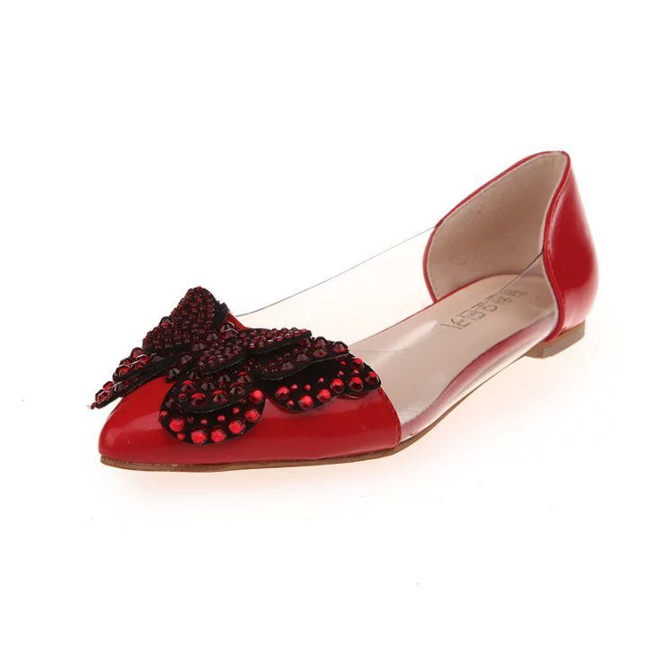 Casual Single Shoes Women Rhinestone Butterfly Decoration