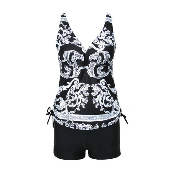 Plus Size Designer Top With Black Boxer | Beachwear