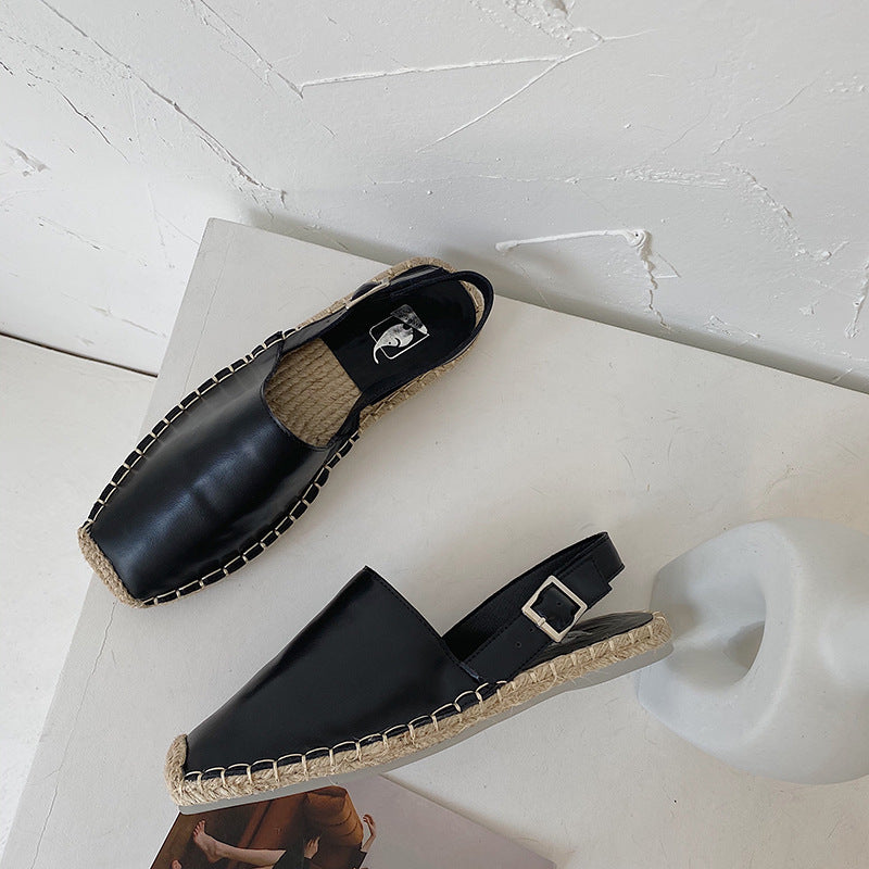 Baotou Flat Sandals | Retro Fisherman Shoes | Soft Leather Single Shoes Women