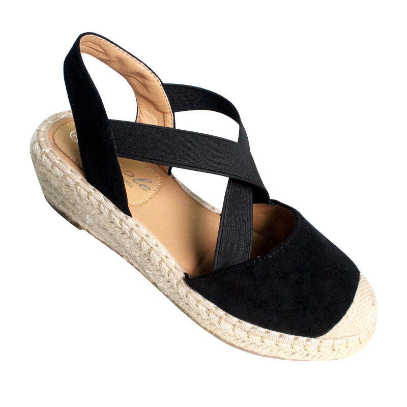 Baotou Sandals | Cross Strap Wedge Sandals | Women Slippers