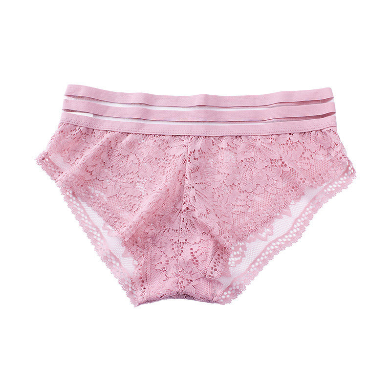 Lace panties hollow transparent mesh cotton