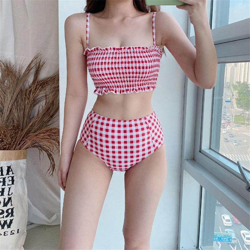 Women's Split Triangle Conservative Swimwear Bikini