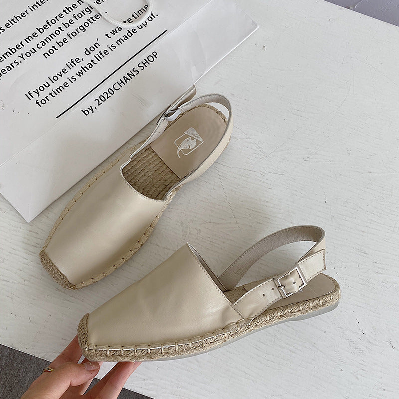 Baotou Flat Sandals | Retro Fisherman Shoes | Soft Leather Single Shoes Women